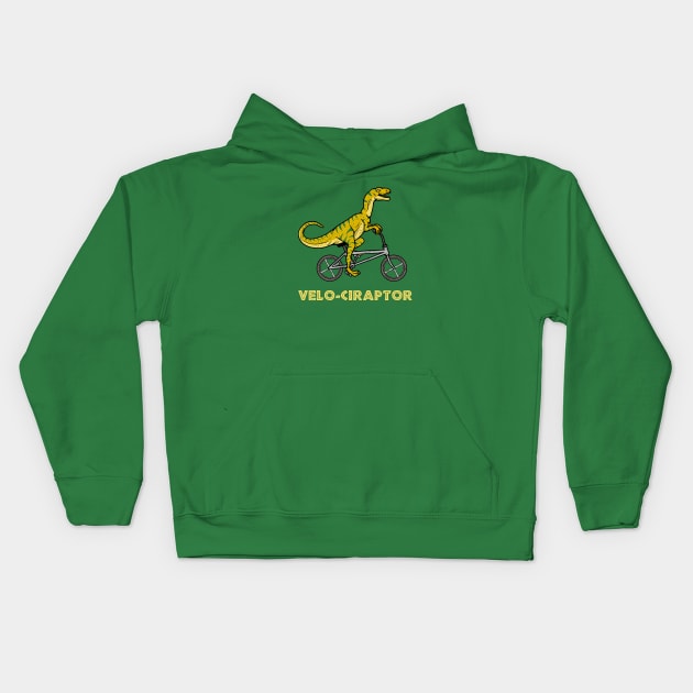 Velo-ciraptor Kids Hoodie by dumbshirts